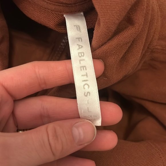Fabletics super soft Rust orange Quarter-Zip Pullover cropped sweatshirt! - Picture 3 of 6